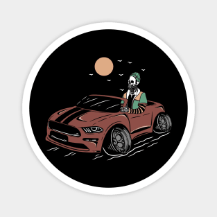 Car and skull Magnet